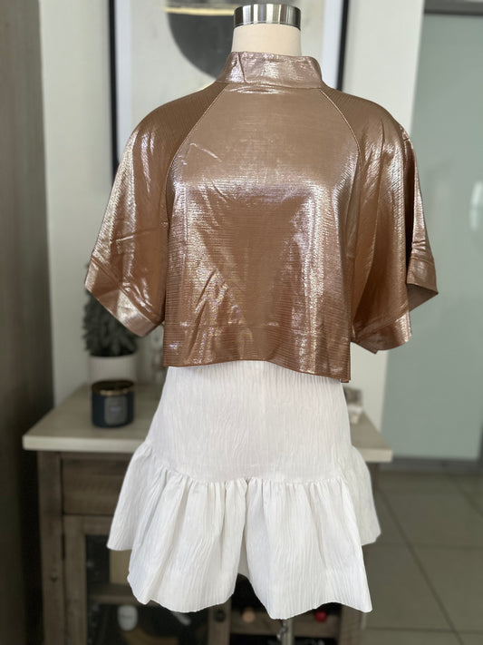 TAO Top- Metallic Nude