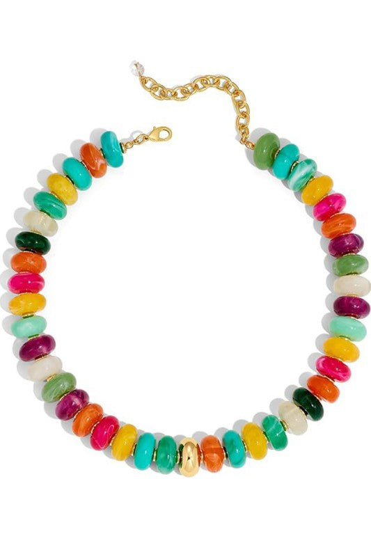 Resin Multi-Color Beaded Necklace
