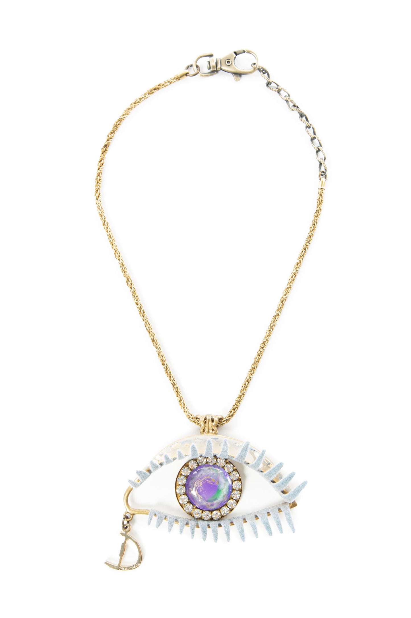 Iconic Eye Necklace Gray/Gold