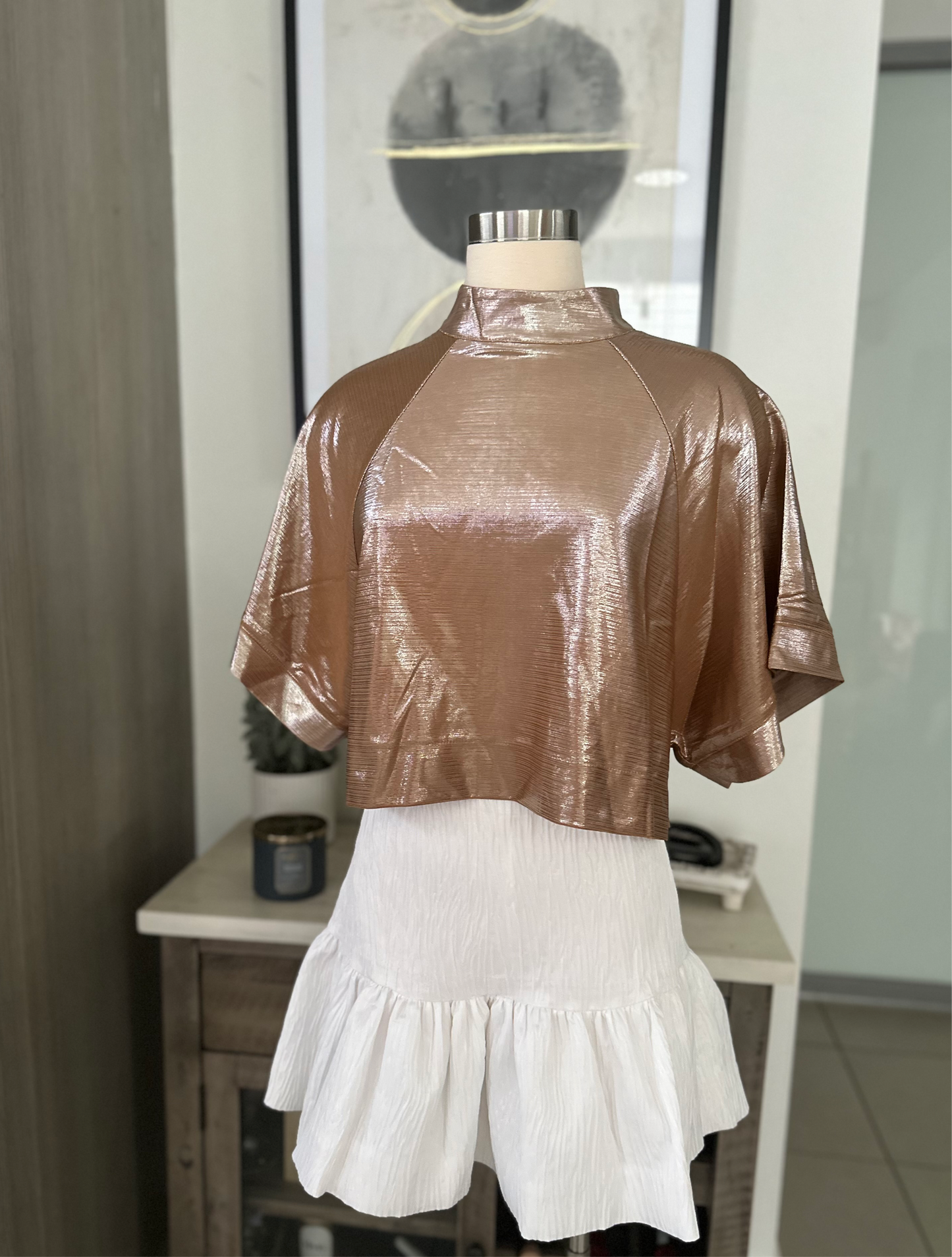 TAO Top- Metallic Nude