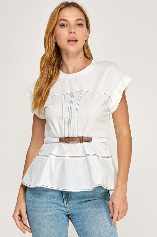 Belted Top-White