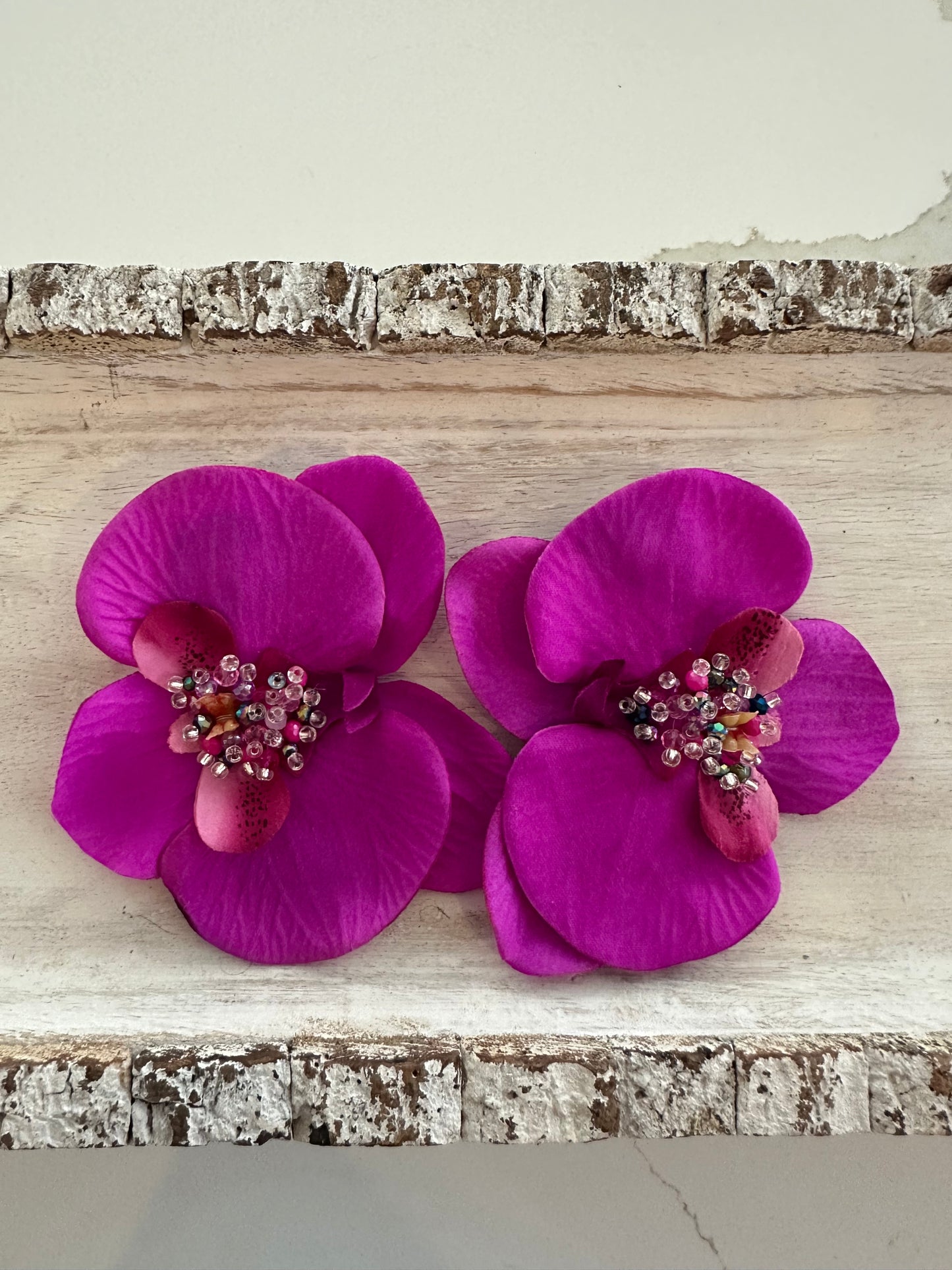 Loretta Orchid Earrings- Fuscia XL