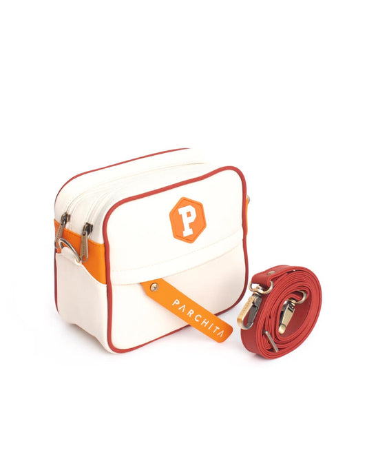 NUEVA Bandolera Panal- Mandarina