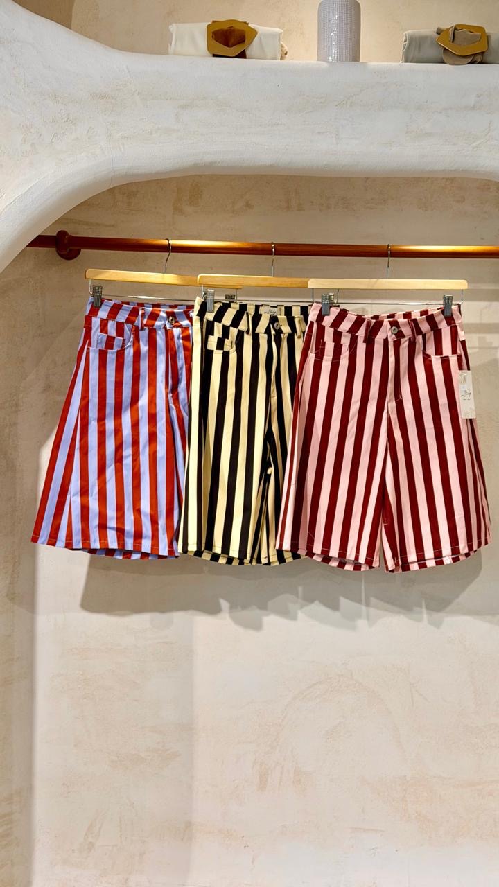 Striped Bermuda- Blue/Red