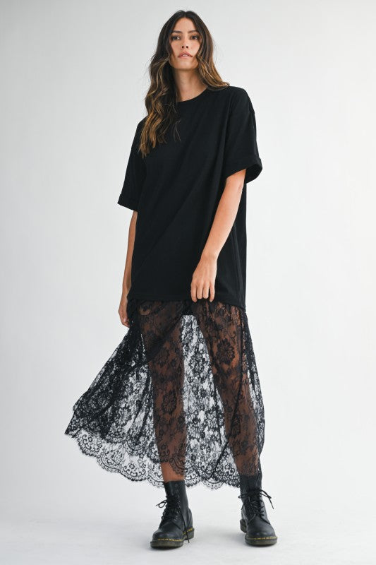 T-Shirt Lace Maxi Dress
