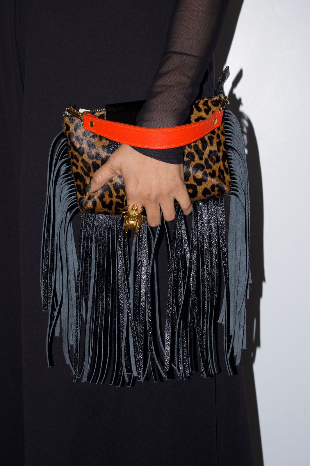 Vera Petit Leather Bag- Animal Print